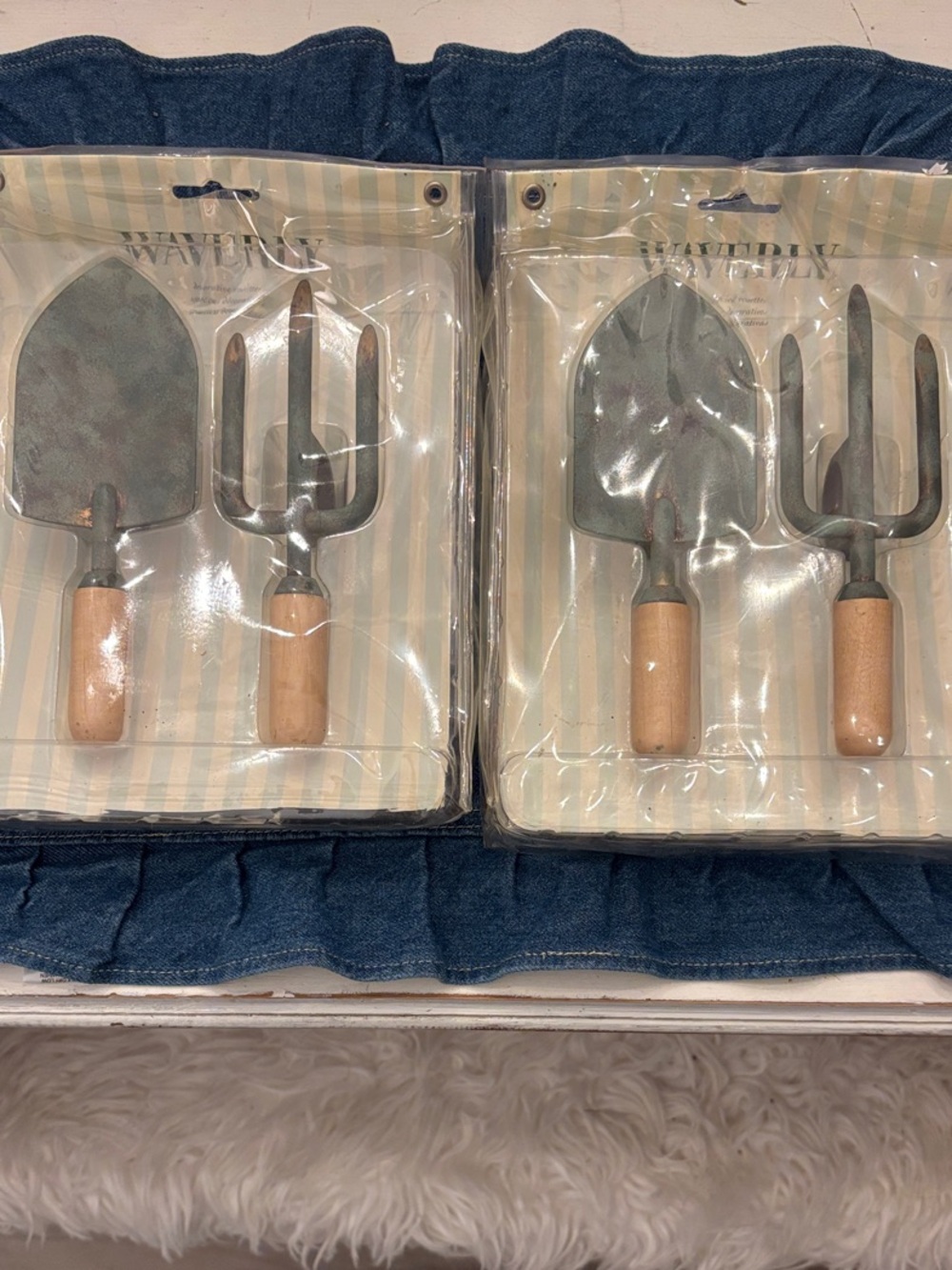 Vtg New Waverly Garden Tools Curtains Draperies Rod Tie Backs